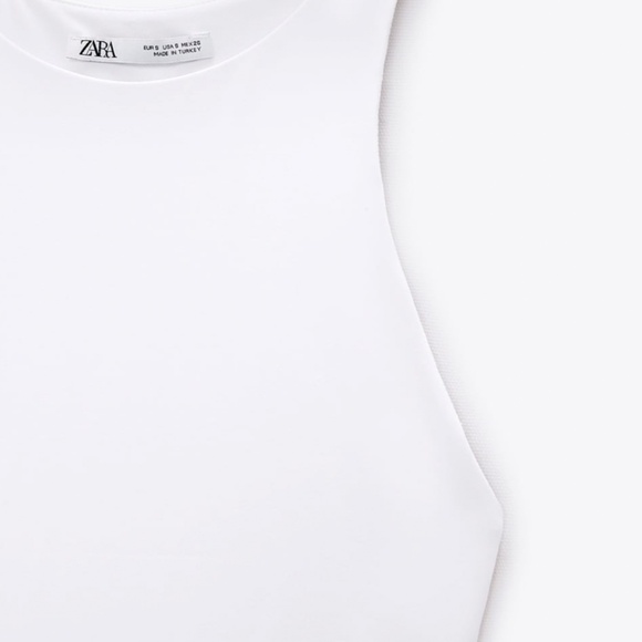 ZARA HALTERNECK BODYSUIT WHITE Size Small - Picture 3 of 5